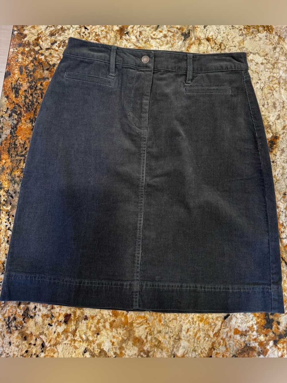 Talbots Charcoal Gray A-Line Corduroy Skirt